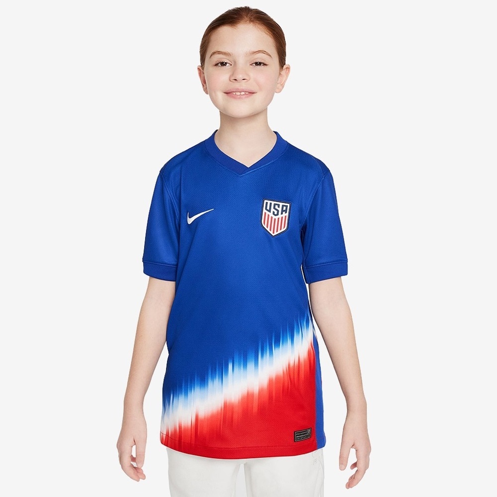 NIKE USA 2024 KIDS DRI-FIT STADIUM SS AWAY JERSEY. NWT!